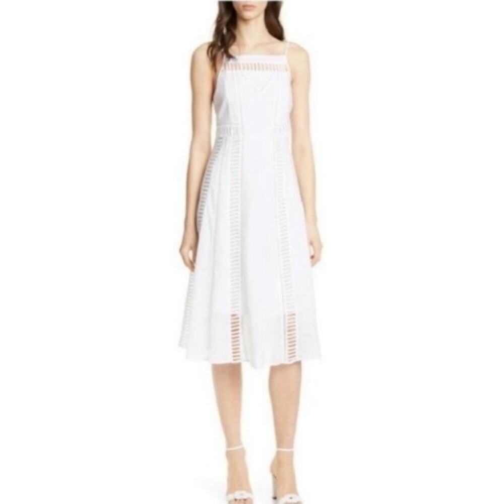 Dolan Bronwyn Cutout Detail White Cotton Midi Dress Womens Size XL NWT Bride